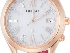 [セイコーウォッチ] 腕時計 ルキア ソーラー電波 ダイヤ入り文字盤 チタンモデル クロコダイルバンド SSQV042 レディース ピンク