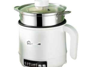 多機能 電気鍋 クッキング ポット 鍋 炊飯 蒸し 1-2人 クッカー クッキングケトル 1.7L (白)