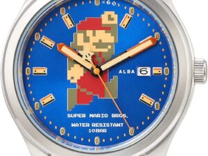 [セイコーウォッチ] 腕時計 アルバ スーパーマリオ コラボレーションモデル デカマリオ メカニカル 青文字盤 日常生活用強化防水(10気圧) ACCA401 ブラウン